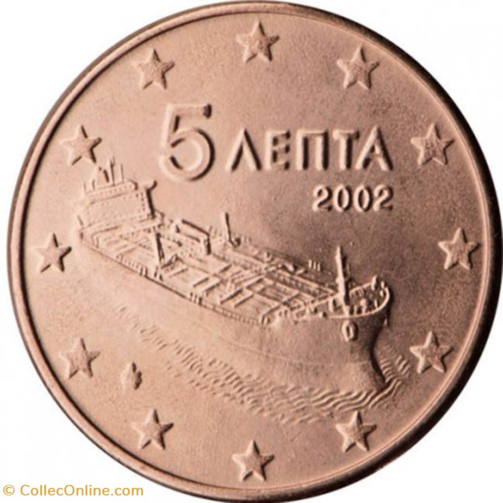 2002- 5 cent - Grèce monnaies euros a 2002 5 cent grece