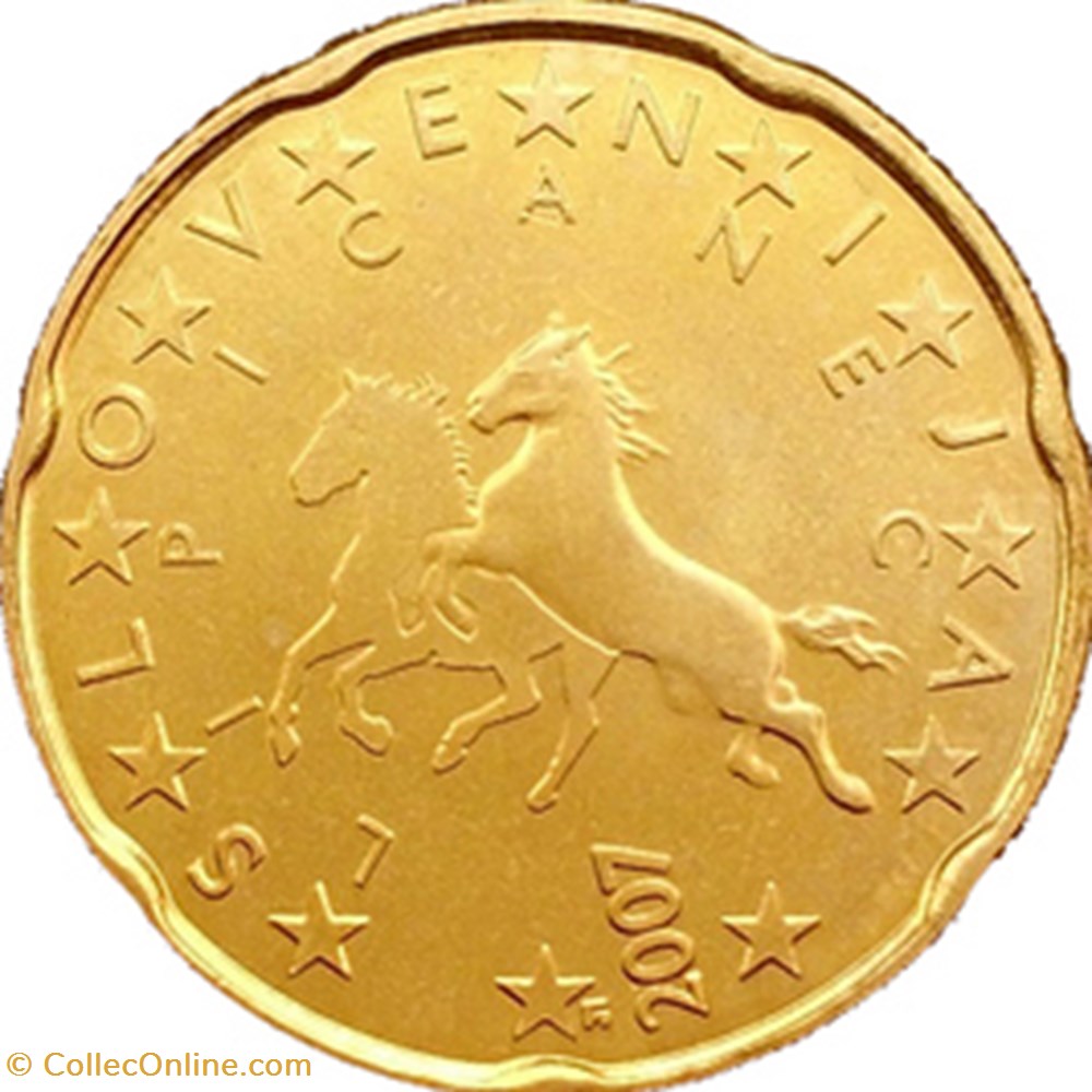 2007 - 20 cents - 2007 monnaies euros a slovenie 2007 20 cents 2007
