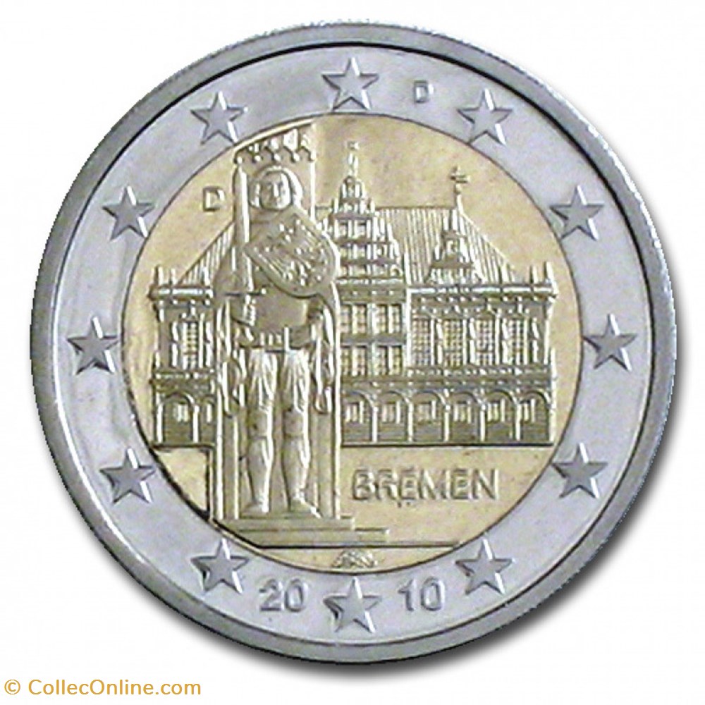 2010 - 2 euros D - Allemagne - Commémorative Brême monnaies 2010 2 euros d allemagne commemorative breme