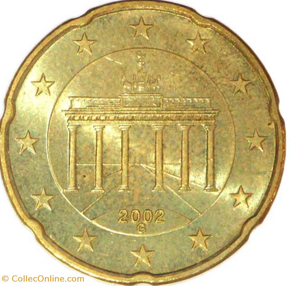 2002 - 20 cent D - Allemagne monnaies euros 2002 20 cent d allemagne