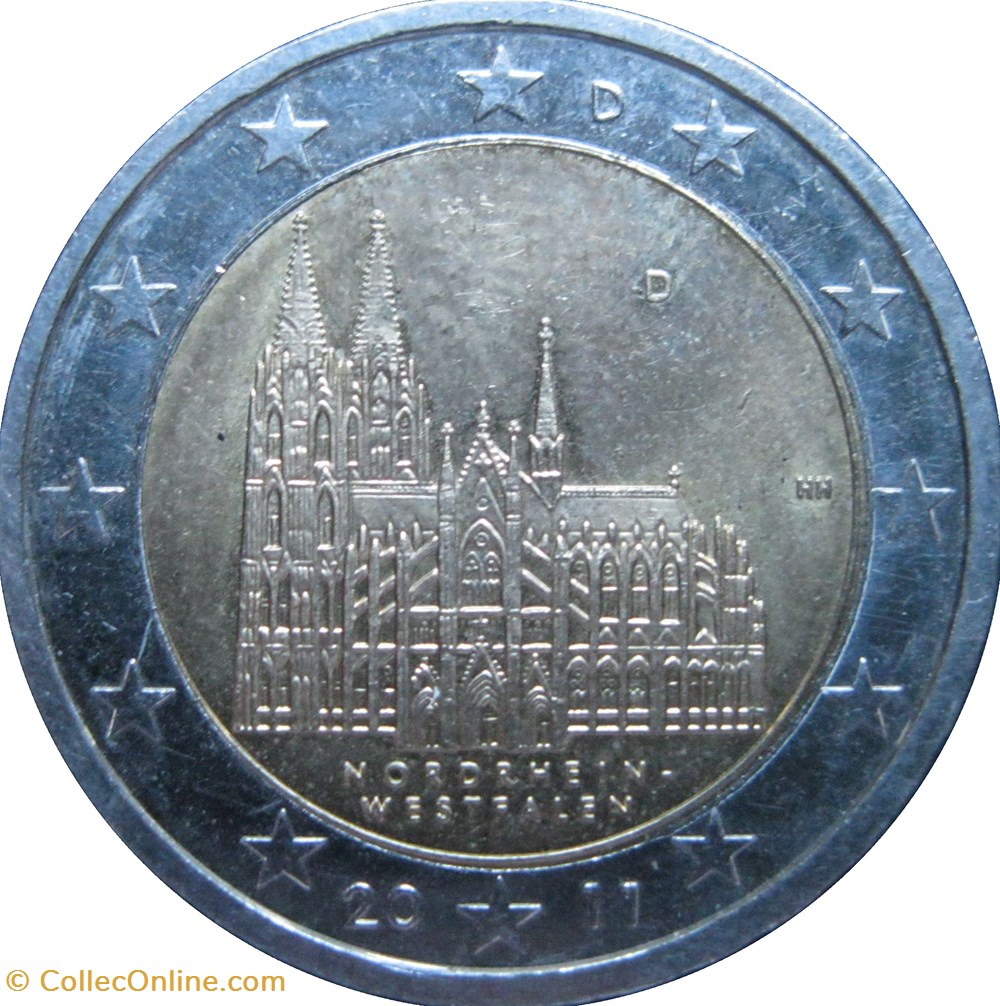 2011 - 2 euros - Allemagne - Commémorative Rhénanie-du-Nord-Westphalie monnaies 2011 2 euros allemagne commemorative rhenanie du nord westphalie