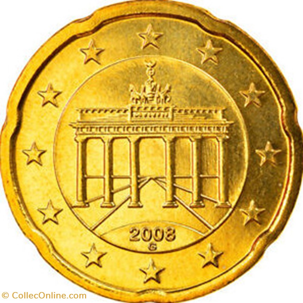 2008 - 20 cents G- Allemagne monnaies euros 2008 20 cents g allemagne