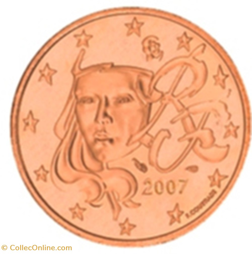 monnaies euros 2007 1 cent france