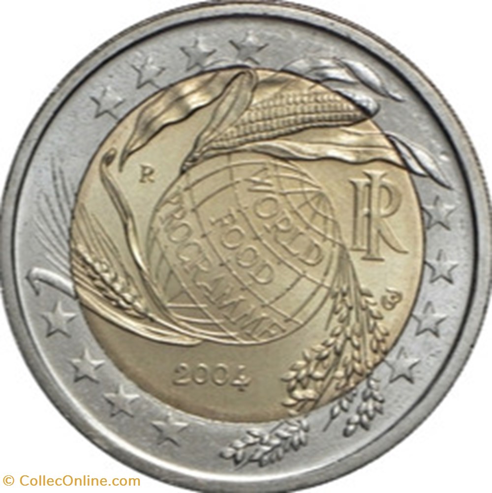 2004 - 2 euros - Italie - commémorative 50e anniversaire du Programme alimentaire mondial 1954-2004 monnaies 2004 2 euros italie commemorative 50e anniversaire du programme alimentaire mondial 1954 2004