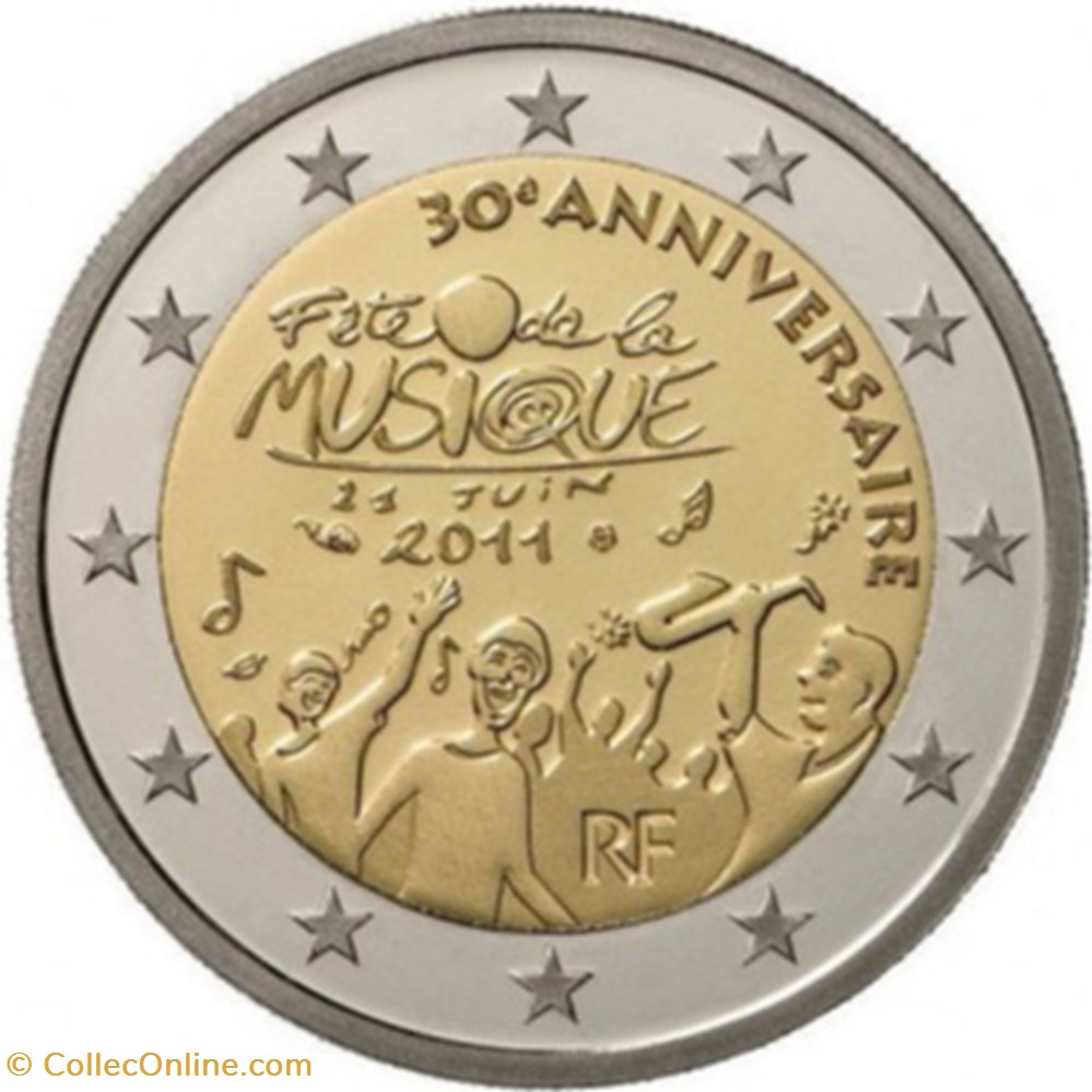 2011 -2 euros - France - commémorative fête de la musique monnaies 2011 2 euros france commemorative fete de la musique
