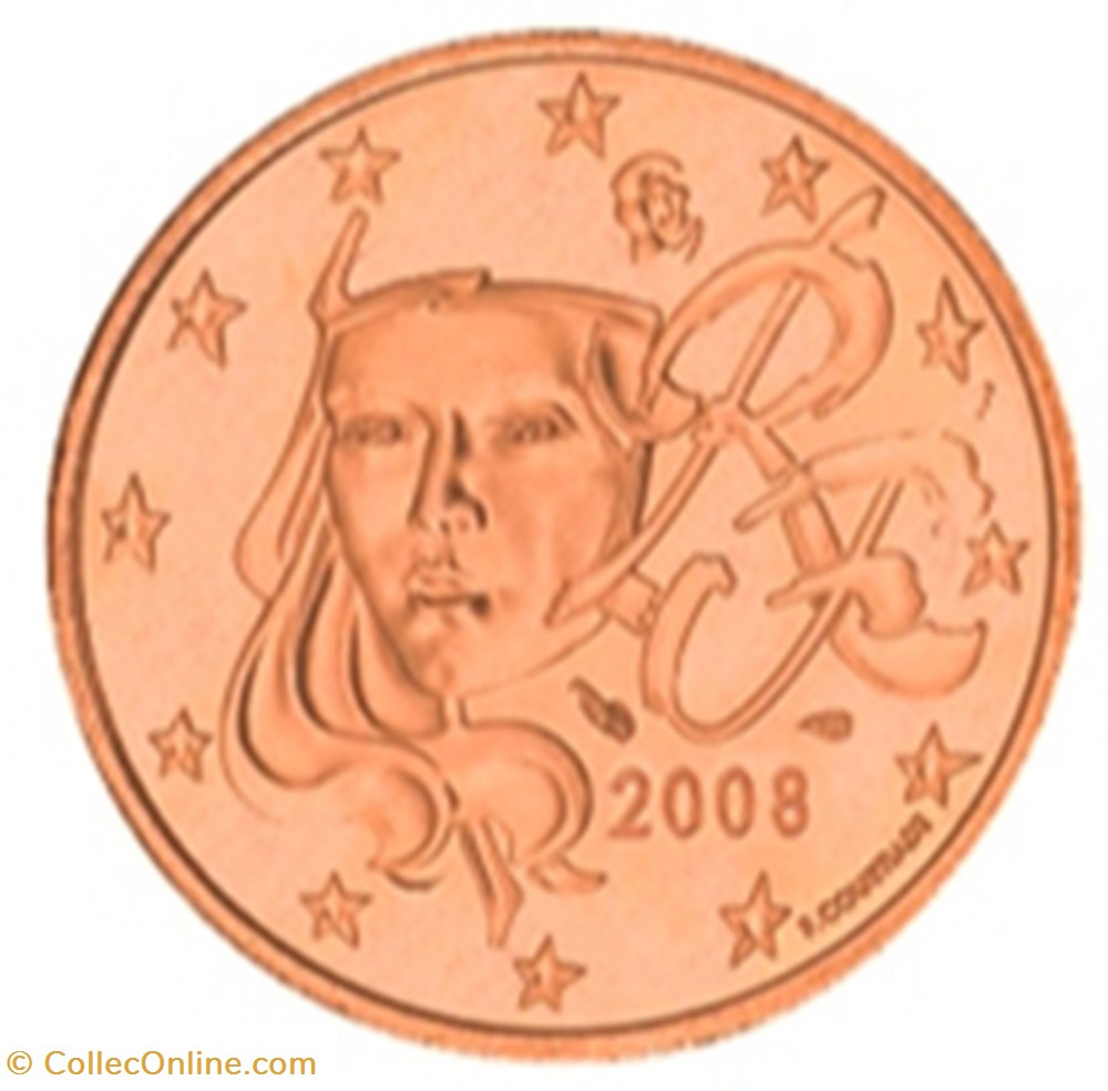 2008 - 1 cent - France monnaies euros 2008 1 cent france