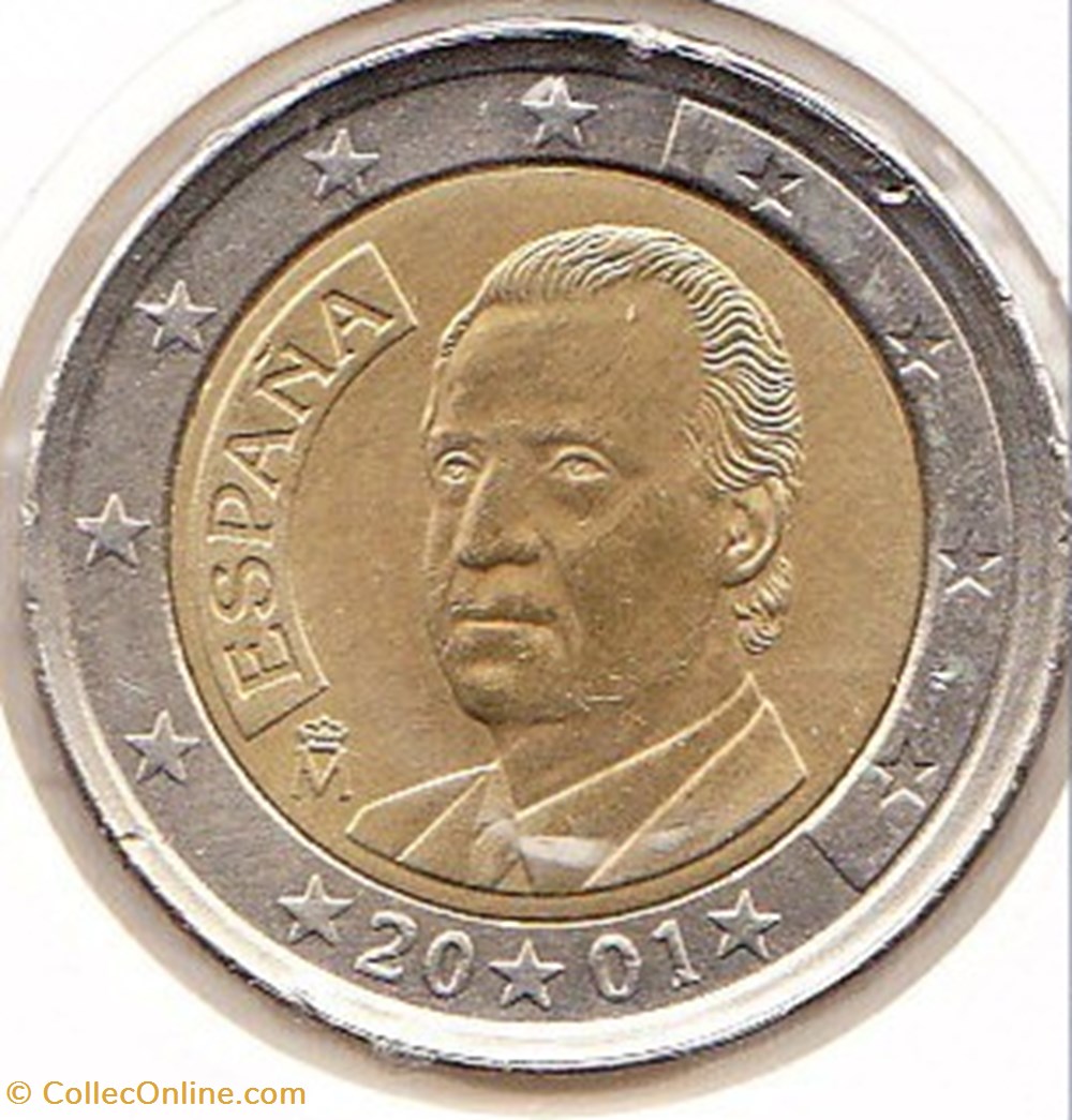 prix piece 2 euros espagne 2001