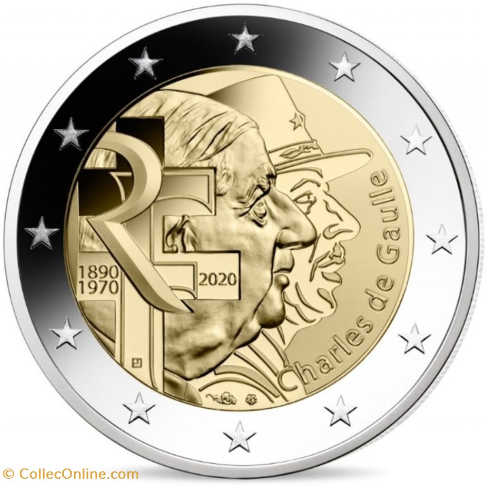 2020 - 2 euros - France - commémorative Charles de Gaulle monnaies 2020 2 euros france commemorative charles de gaulle