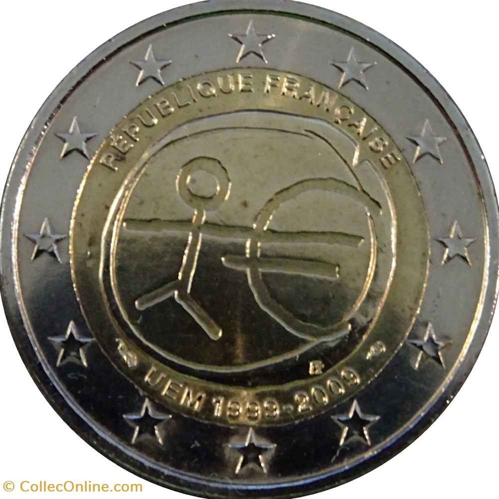 2009 - 2 euros - France - commémorative 10e anniversaire de l'Union économique et monétaire monnaies 2009 2 euros france commemorative 10e anniversaire de union economique et monetaire