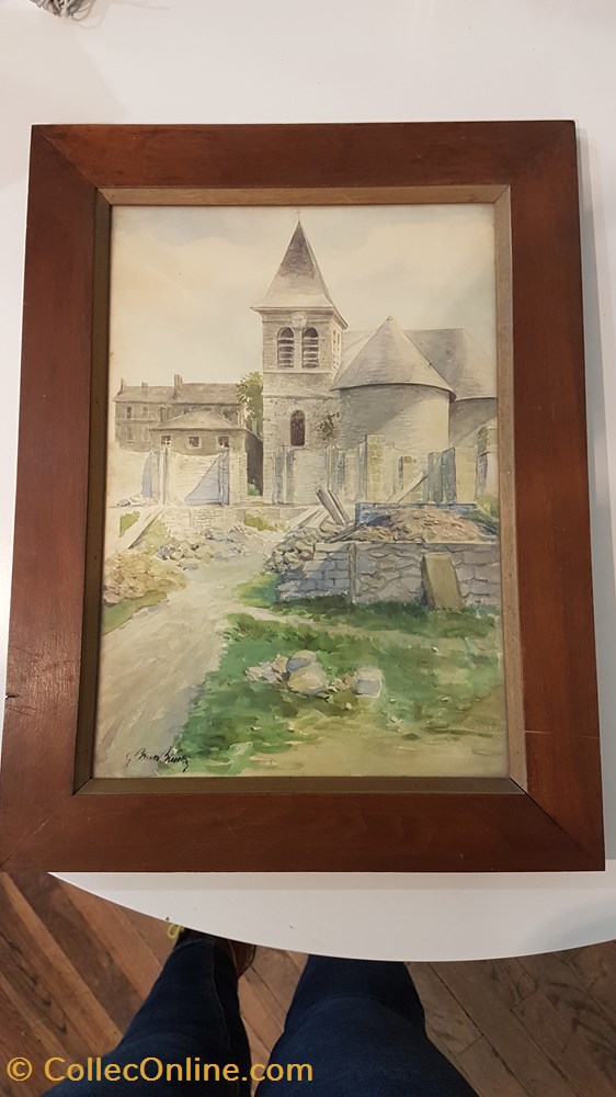 patrimoine religieux aquarelle de ancienne eglise