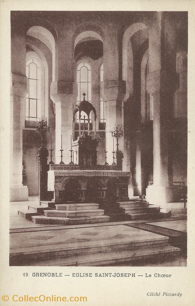 cartes postales europe france 19 grenoble eglise saint joseph le choeur