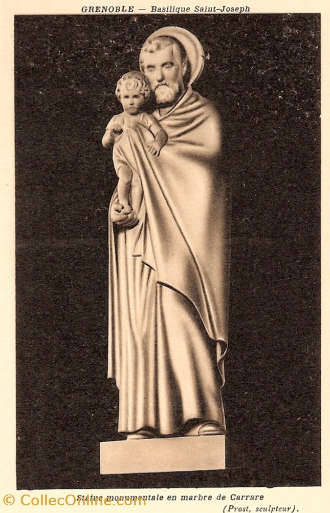 cartes postales europe france grenoble basilique saint joseph statue monumentale en marbre de carrare