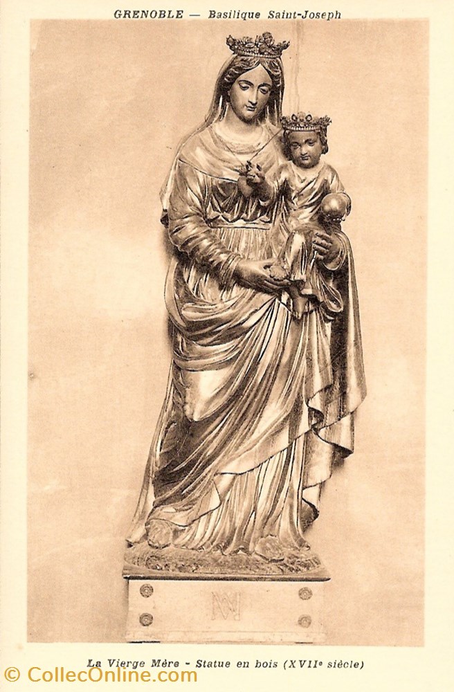 cartes postales europe france grenoble basilique saint joseph la vierge statue en bois xviie