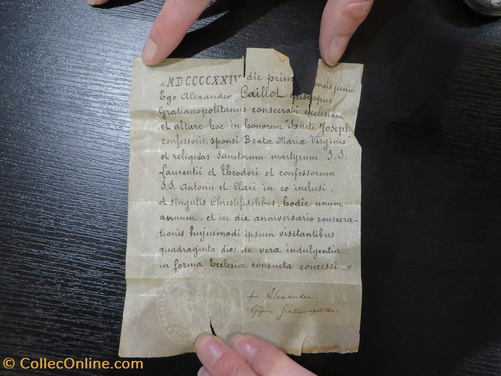 Texte manuscrit de l'ancien maître-autel patrimoine religieux objets cultes texte manuscrit de ancien maitre autel
