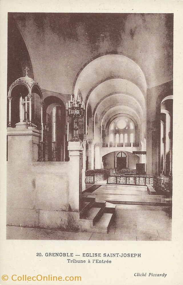 cartes postales europe france 20 grenoble eglise saint joseph tribune a l entree