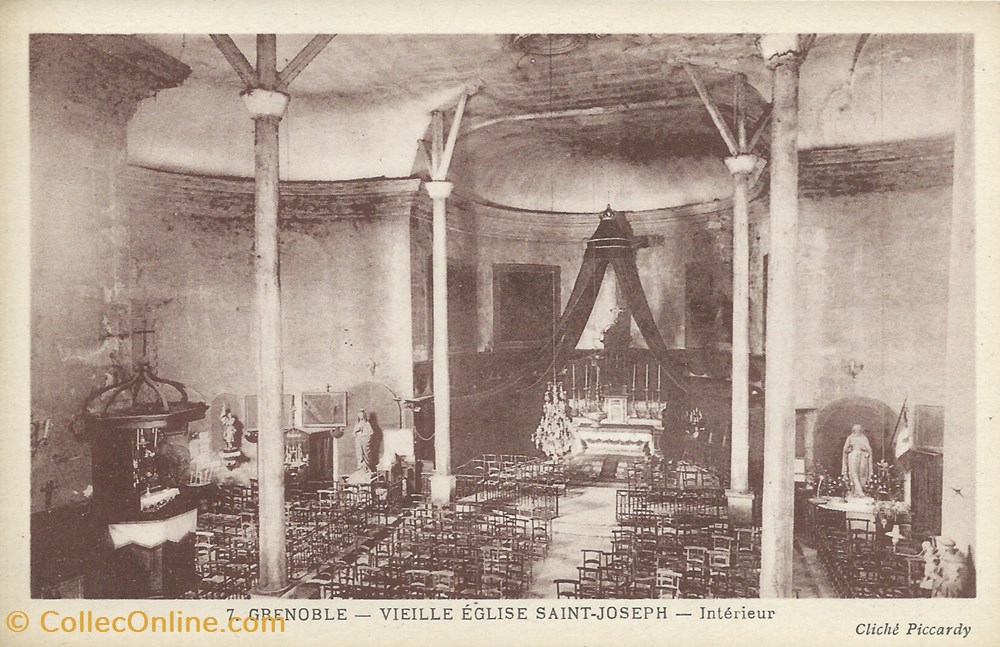 cartes postales europe france 7 grenoble vieille eglise saint joseph interieur