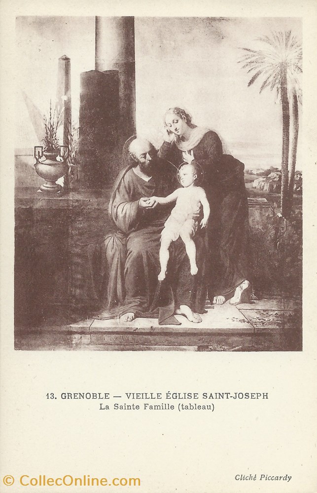 cartes postales europe france 13 grenoble vieille eglise saint joseph la sainte famille tableau