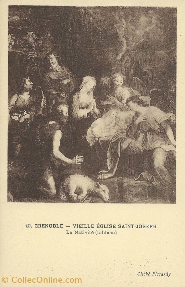 12. Grenoble-Vieille église Saint Joseph-La Nativité (tableau) cartes postales europe france 12 grenoble vieille eglise saint joseph la nativite tableau