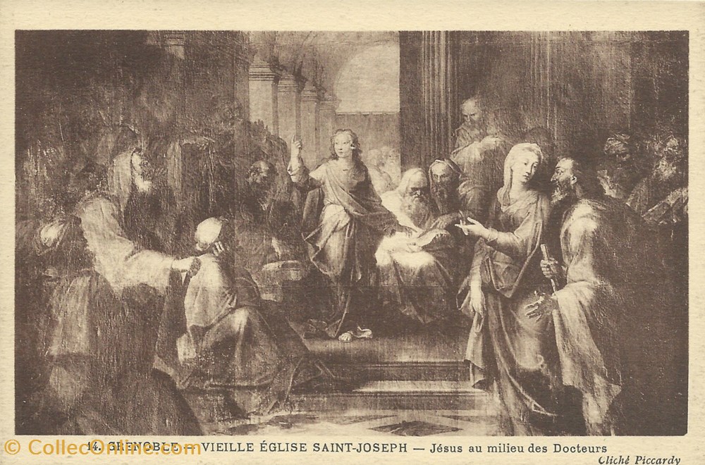 cartes postales europe france 14 grenoble vieille eglise saint joseph jesus au milieu des docteurs