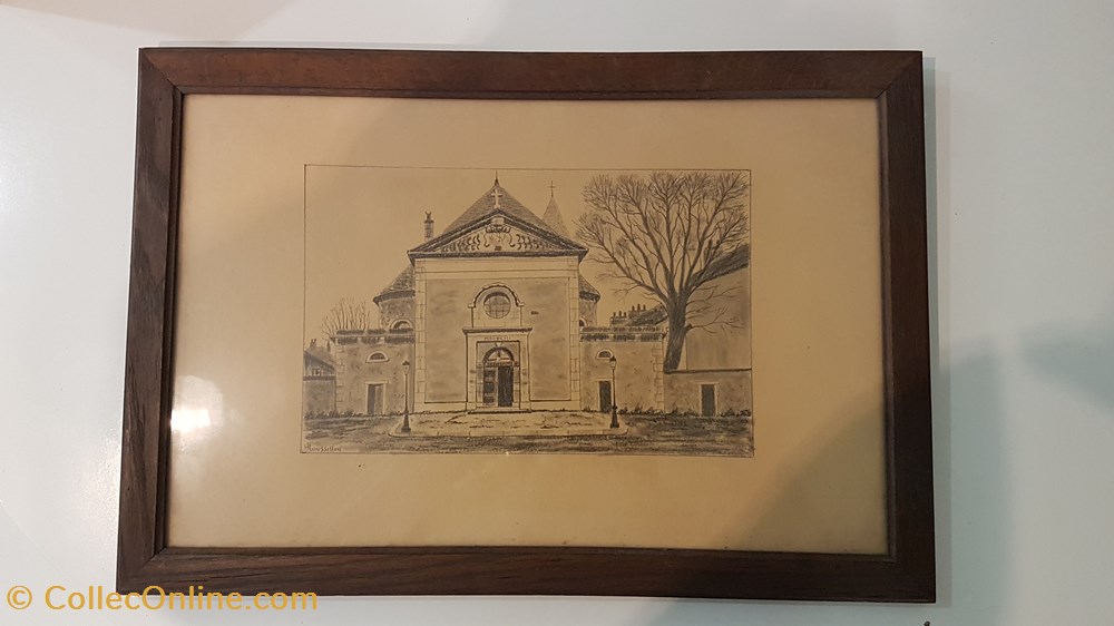 Dessin au crayon de la façade de l'ancienne église patrimoine religieux dessin au crayon de la facade de ancienne eglise