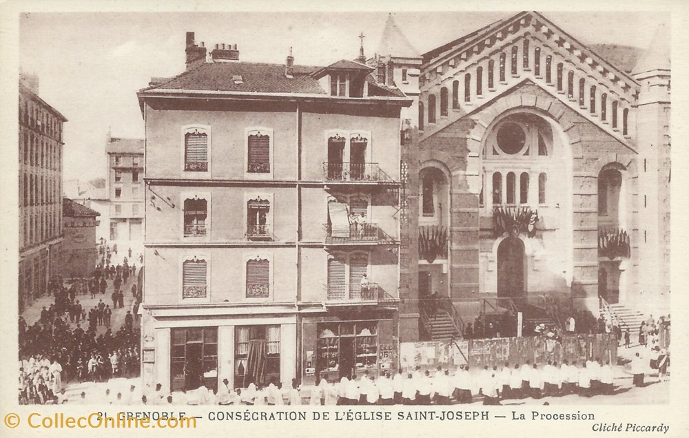 cartes postales europe france 21 grenoble consecration de l eglise saint joseph la procession