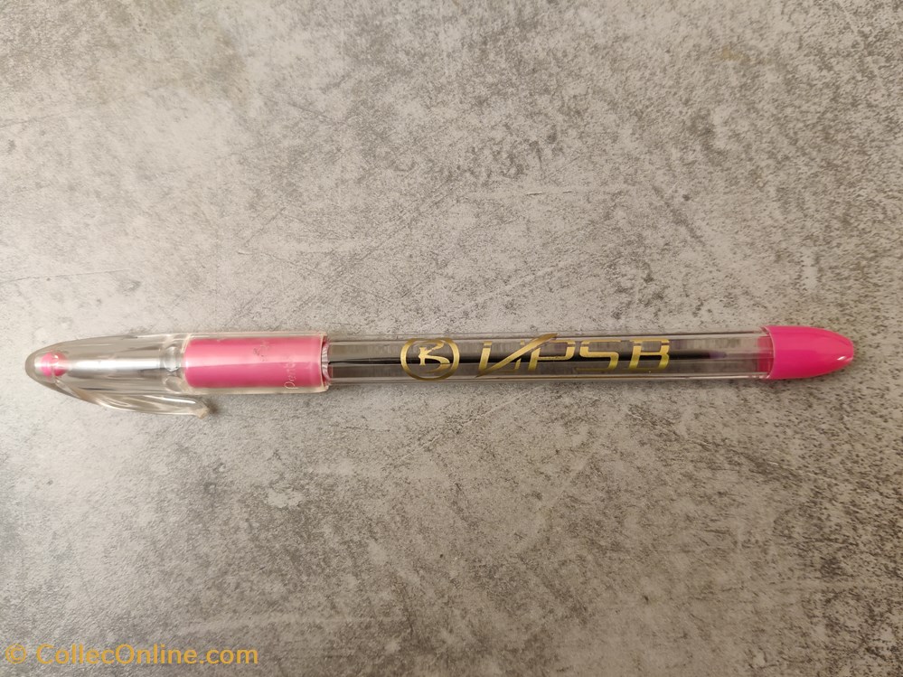 RSVP UPSB, logo or, corps transparent divers crayons stylos rsvp upsb logo or corps transparent