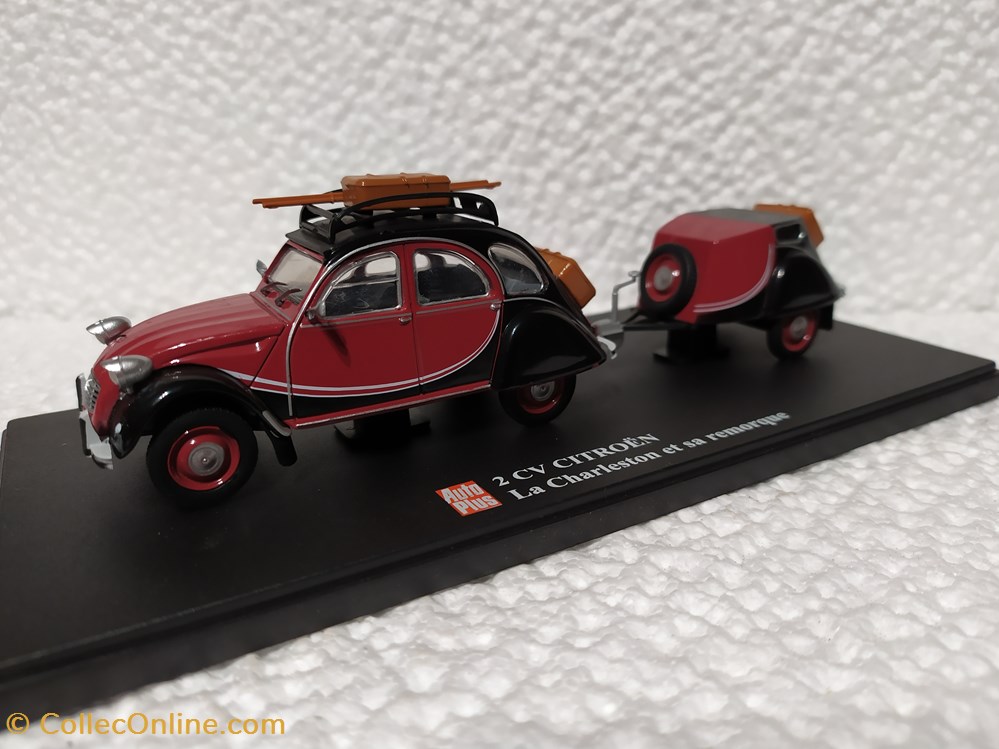 modeles reduits citroen 2cv charlestonne et sa remorque