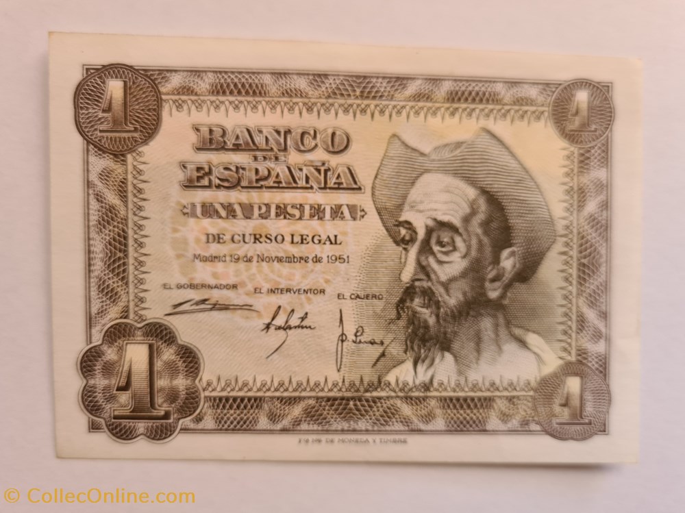 billetes europa espana 1 peseta 19 de novembre 1951