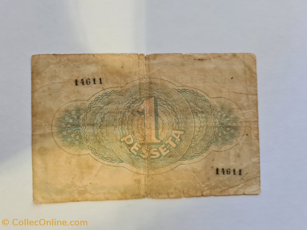 billetes europa espana 1 peseta tortosa 1937 junio