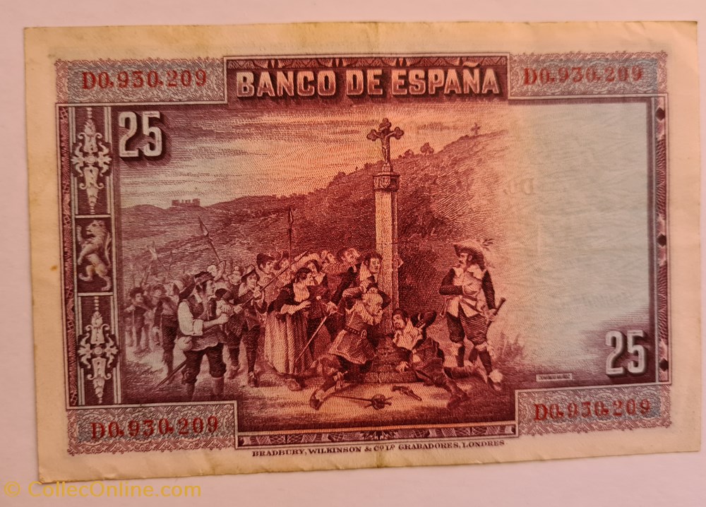 billetes europa espana 25 pesetas 15 de agosto 1928
