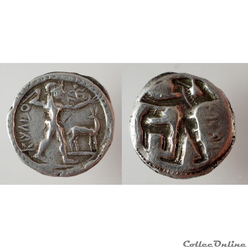 Caulonia - Drachme (1/3 de Statère) monnaie antique grecque caulonia drachme 1 3 de statere