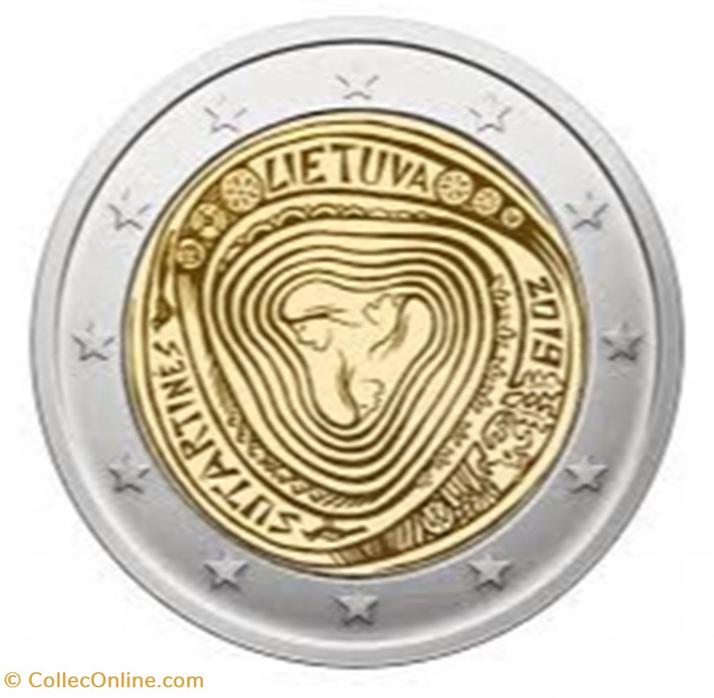 2 euros Sutartinė lituanie 2019 UNC monnaie 2 euros sutartine lituanie 2019 unc