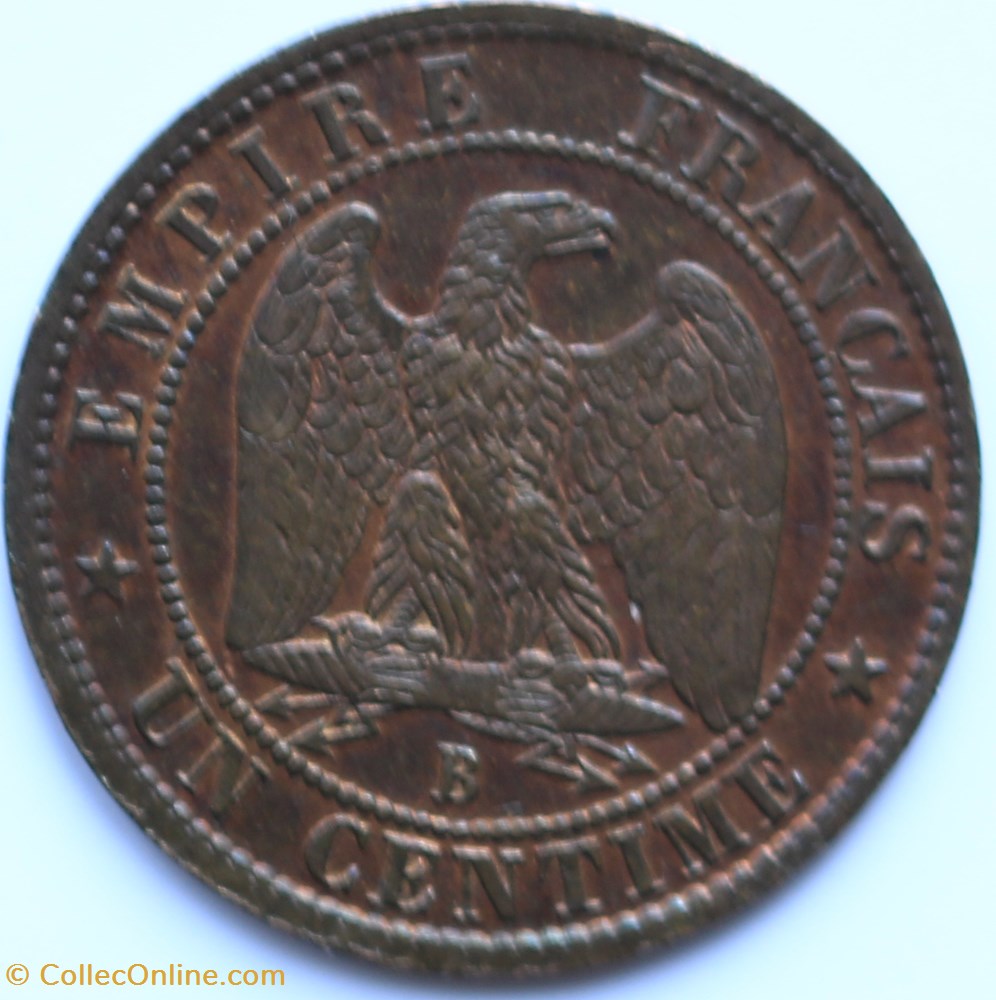 1 centime Napoléon 3 , tête nue 1853 monnaies france modernes 1 centime napoleon 3 tete nue 1853