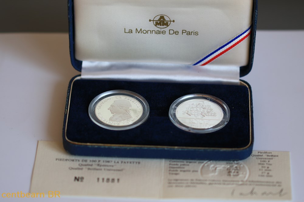 monnaies france modernes coffret piefort belle epreuve brillant universel 100 francs la fayette