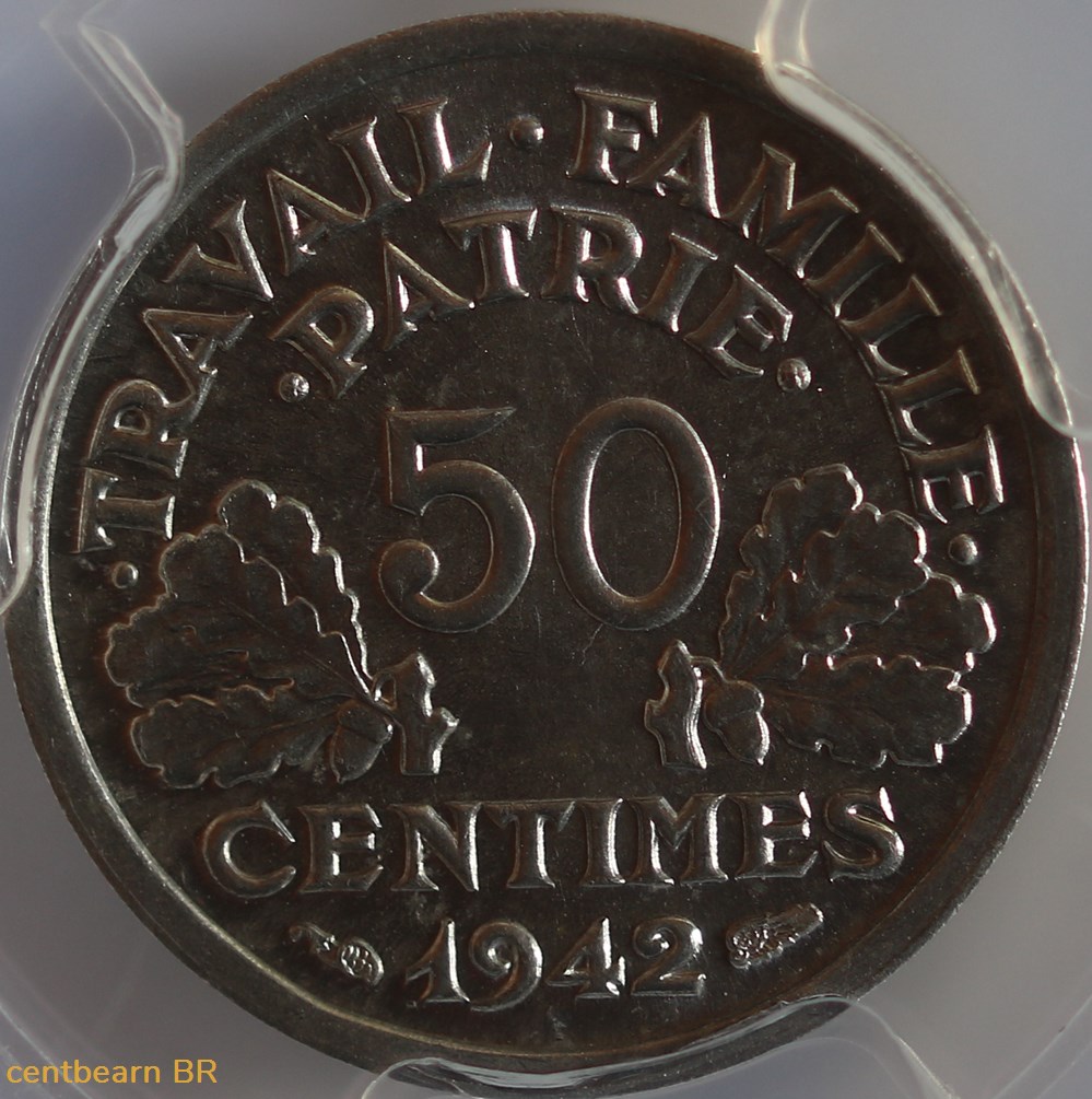 50 centimes francisque lourde, premier exemplaire avec les croix monnaies monde france 50 centimes francisque lourde premier exemplaire avec les croix