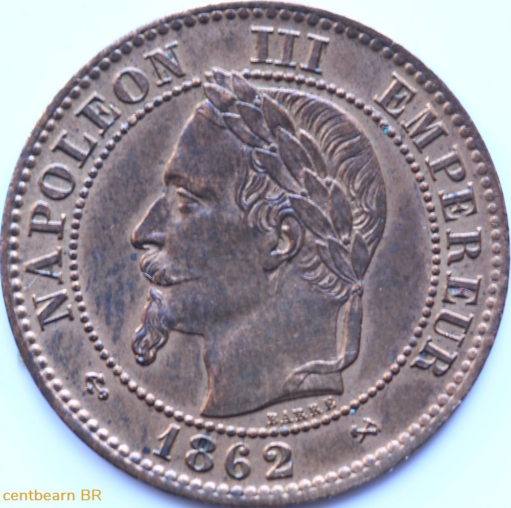 2 centimes Napoléon lll,tête laurée monnaies france modernes 2 centimes napoleon lll tete lauree