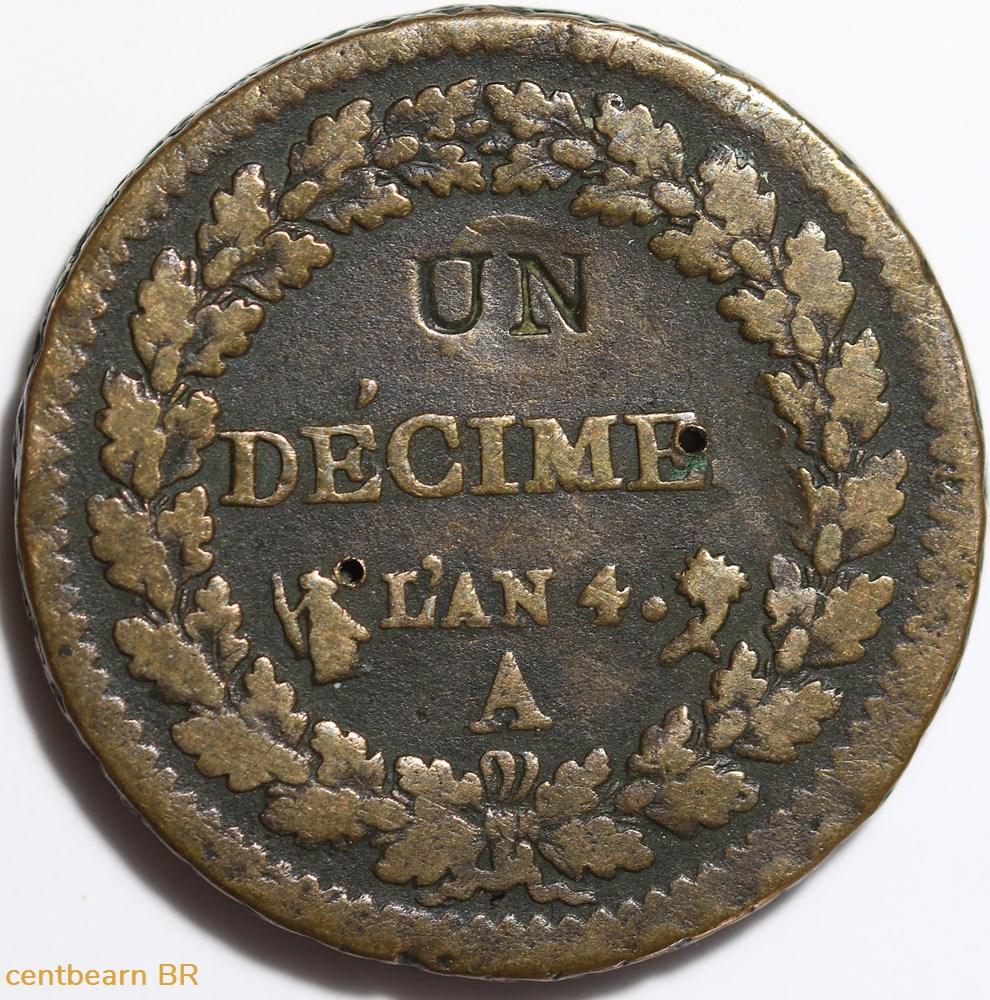 1 décime dupré,modification du 2 décimes monnaies france modernes 1 decime dupre modification du 2 decimes