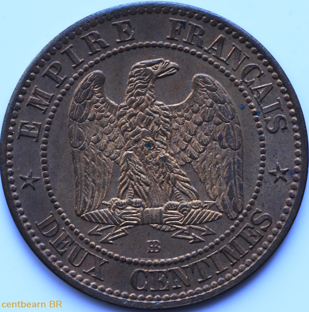 monnaies france modernes 2 centimes napoleon lll t te lauree buste provisoire