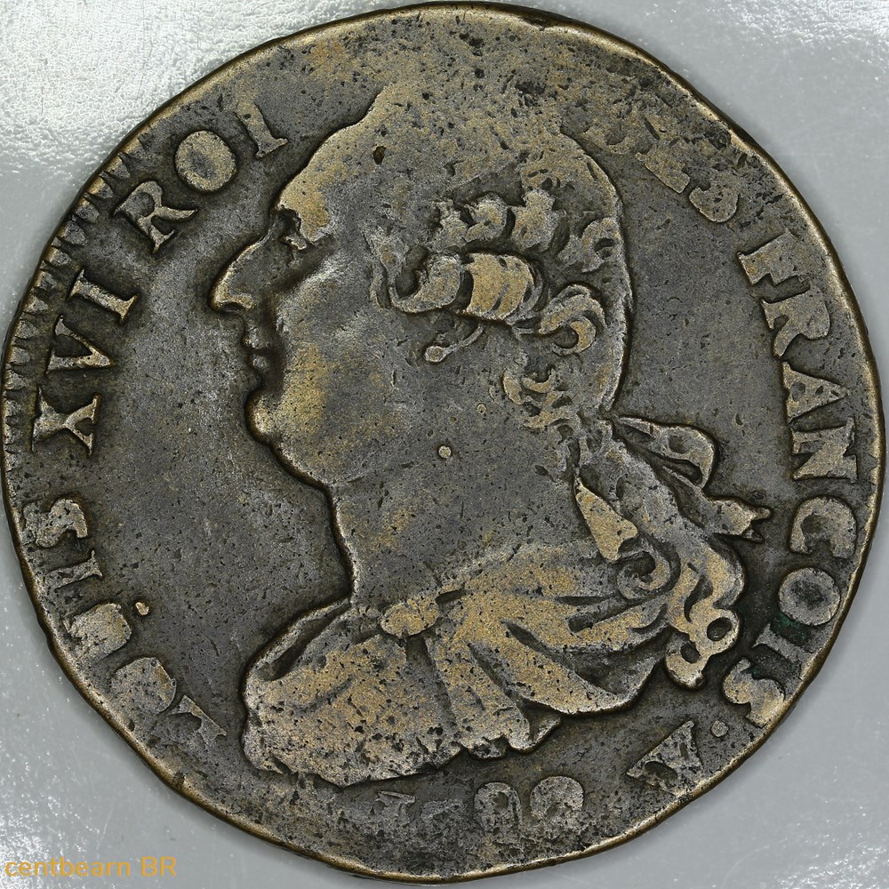 2 sols dit "au faisceau",type françois 1792 monnaies france modernes 2 sols dit au faisceau type francois 1792
