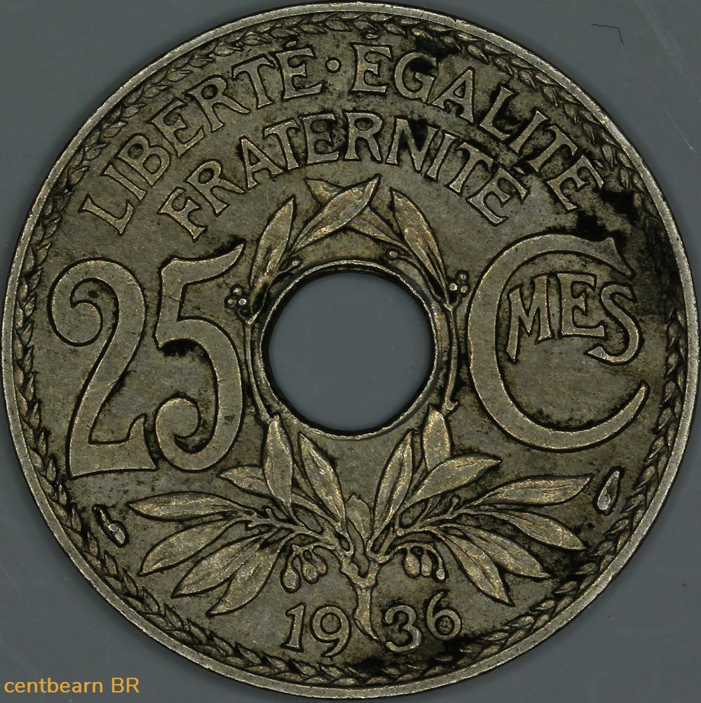 monnaies france modernes 25 centimes lindauer cupro nickel
