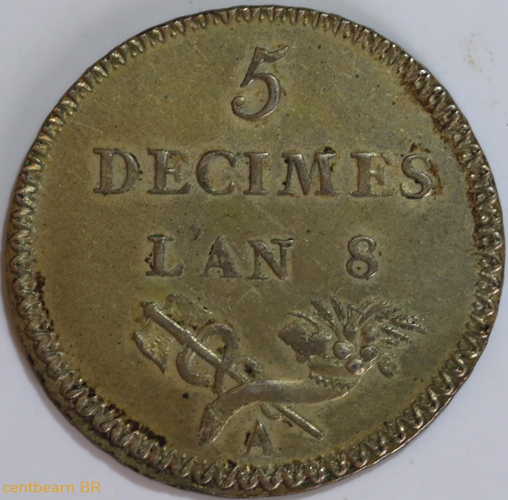 monnaies monde france essai de 5 decimes de lorthior 1800 paris