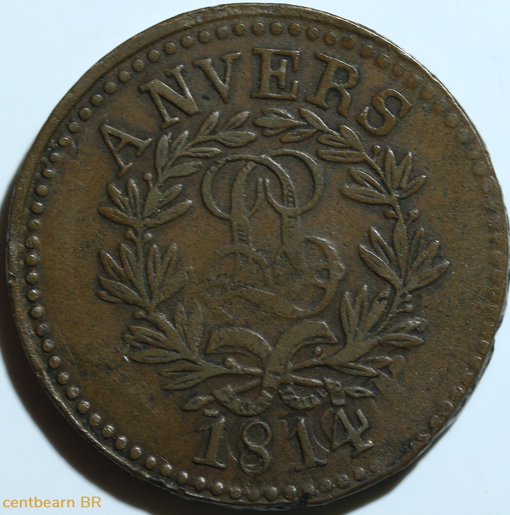 10 cent. Anvers au double L, frappe de l’arsenal de la marine 1814 monnaies france modernes 10 cent anvers au double l frappe de l arsenal de la marine 1814