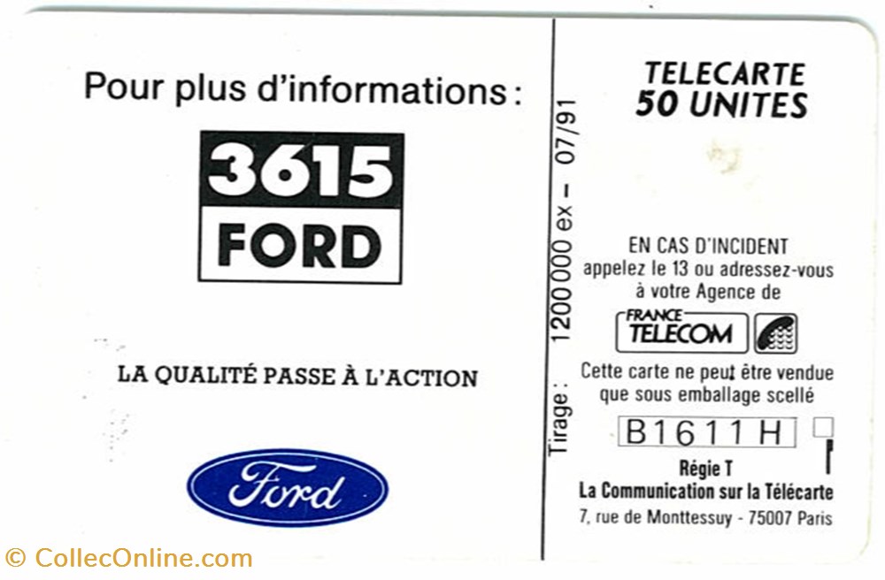 Télécarte\Ford diver telecarte ford