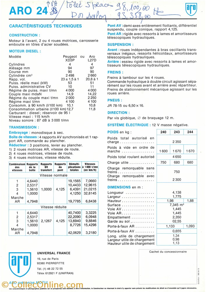diver documents plaquettes commerciales constructeur aro