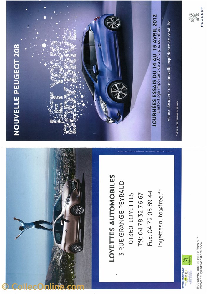 Invitation_lancement\constructeur\Peugeot vieux papier autre invitation lancement constructeur peugeot