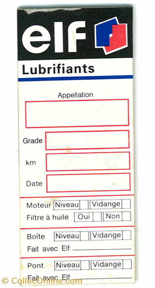 Objets_de_garage\étiquettes\pétrolier\Elf publicitaire objets de garage etiquettes petrolier elf