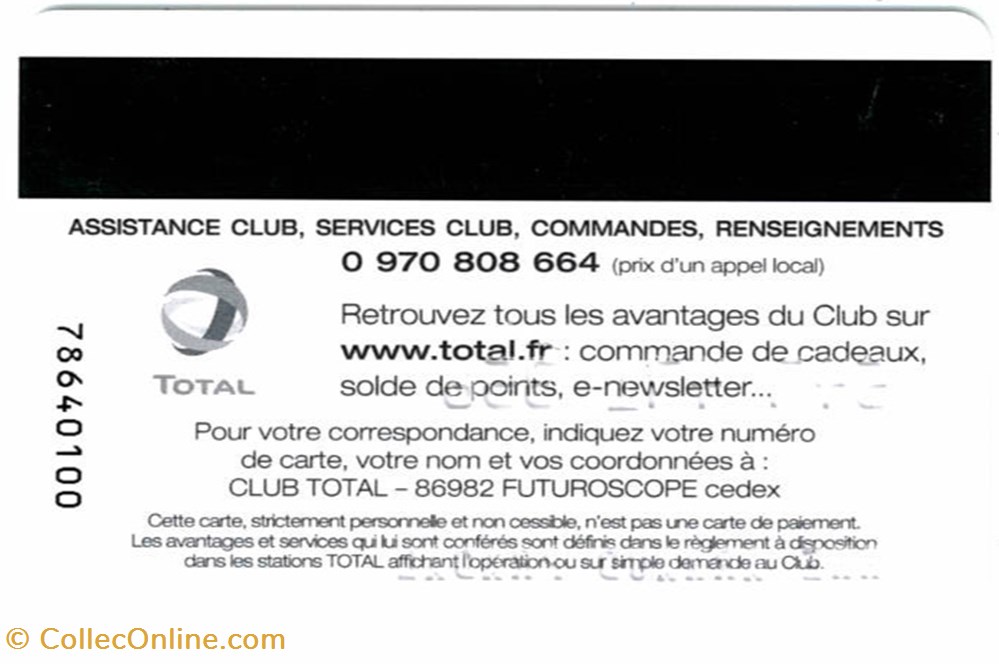 Carte_fidélité\pétrolier\TOTAL diver telecarte carte fidelite petrolier total