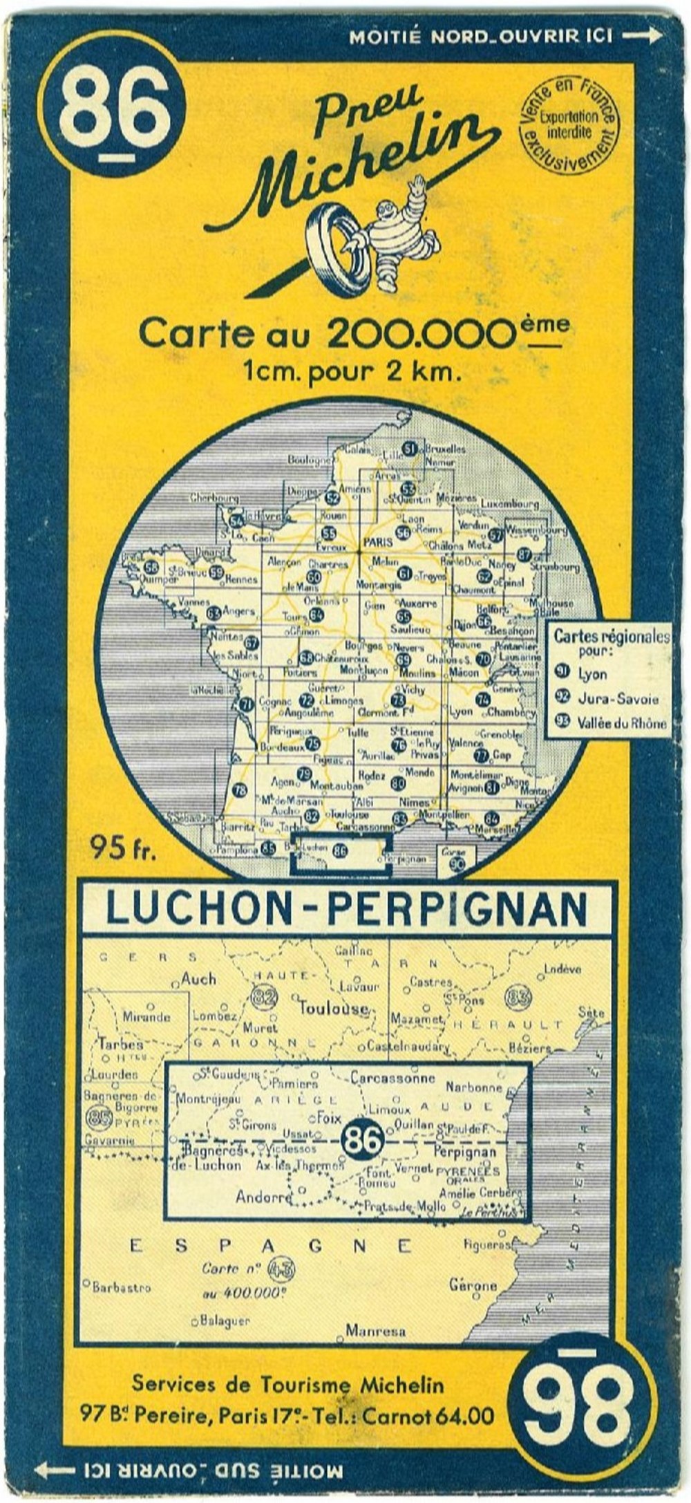 anciens documents cartes routieres michelin