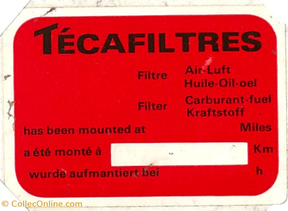 Autocollant\Equipementier\Técafiltres objets publicitaires autocollant equipementier tecafiltres