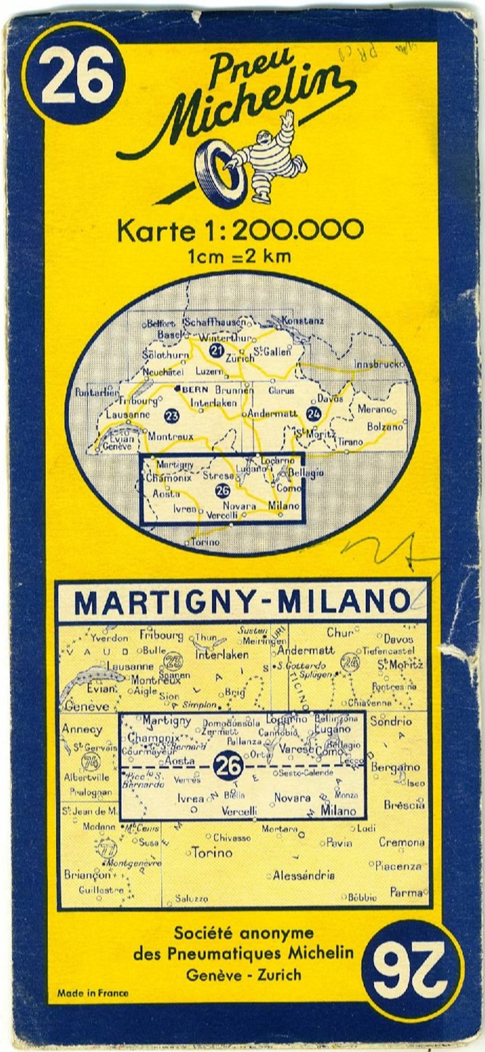 anciens documents cartes routieres michelin
